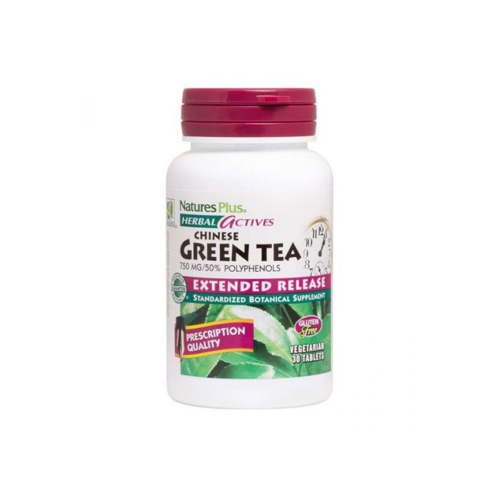 Natures Plus Herbal Actives Chinese Green Tea 750mg 